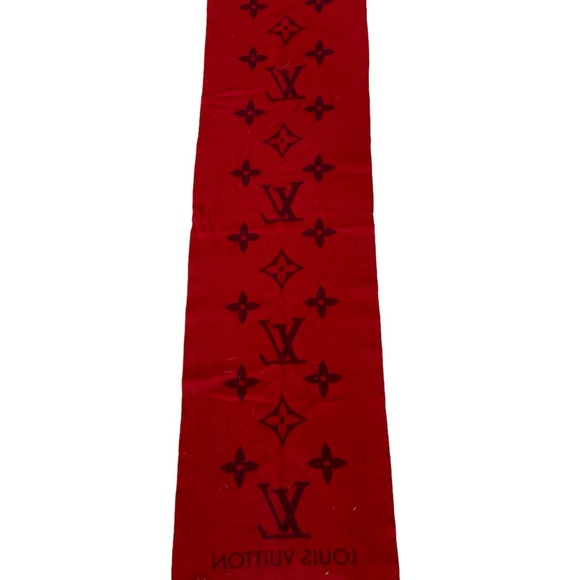 Louis Vuitton Red and Burgundy Scarf - Picture 3 of 5